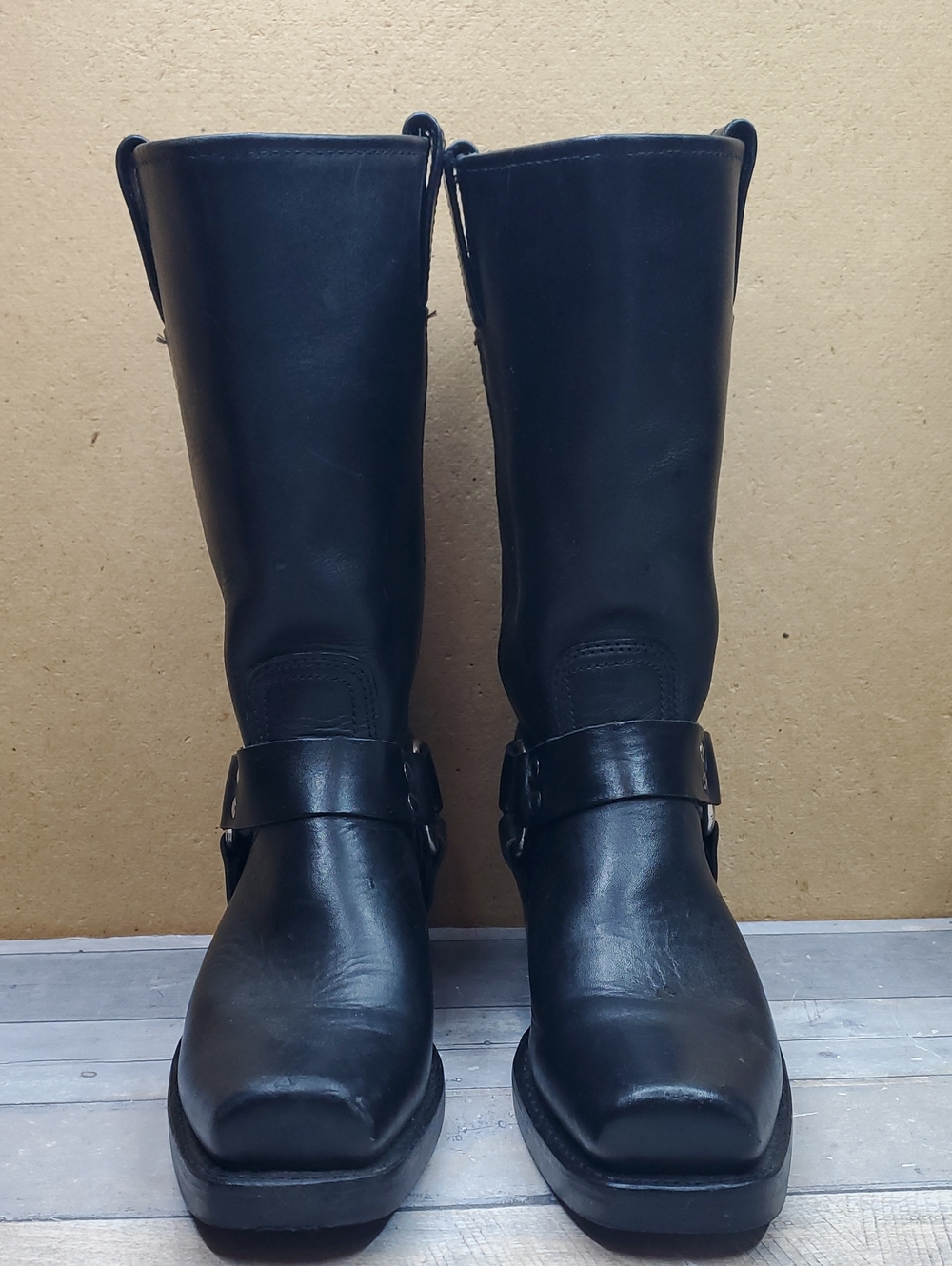 Frye Women's Black Leather Mid-Calf Harness Boots Size 8.5 M